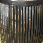 Large Round Metal Black & Gold Planter