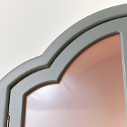 Arched Sage Green & Peach Wall Cabinet 79cm x 57cm