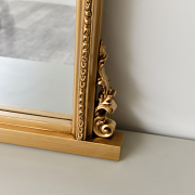 Antique Gold Ornate Arch Overmantle Mirror 88cm x 100cm