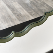 Green Scalloped Frame Round Wall Mirror - 80cm x 80cm