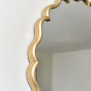 Gold Scalloped Frame Round Wall Mirror - 80cm x 80cm