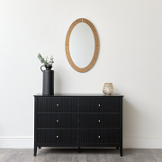 Antique Gold Glass Oval Wall Mirror - 79cm x 50cm