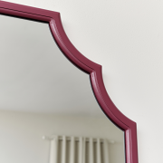 Raspberry Red Geometric Framed Wall Mirror 80cm x 50cm