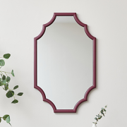 Raspberry Red Geometric Framed Wall Mirror 80cm x 50cm