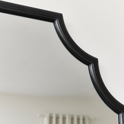 Black Satin Geometric Framed Wall Mirror 80cm x 50cm