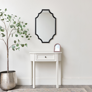 Black Satin Geometric Framed Wall Mirror 80cm x 50cm