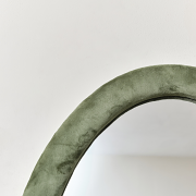 Green Oval Velvet Framed Wall Mirror 50cm x 70cm
