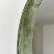 Green Oval Velvet Framed Wall Mirror 50cm x 70cm