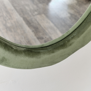 Green Oval Velvet Framed Wall Mirror 50cm x 70cm