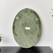 Green Oval Velvet Framed Wall Mirror 50cm x 70cm