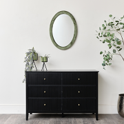 Green Oval Velvet Framed Wall Mirror 50cm x 70cm