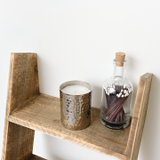 Hammered Silver Filled Candle Pot - 10cm