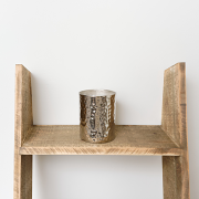 Hammered Silver Filled Candle Pot - 10cm