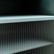 Pair of Pale Blue Reeded Glass Bedside Tables