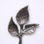 Antique Silver Leaf Detail Textured Wall Hook
