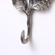 Antique Silver Leaf Detail Textured Wall Hook