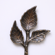 Antique Brass Leaf Detail Textured Wall Hook