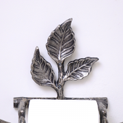 Antique Silver Leaf Detail Textured Toilet Roll Holder