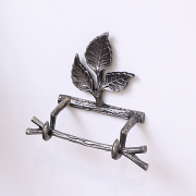 Antique Silver Leaf Detail Textured Toilet Roll Holder