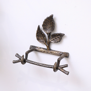 Antique Brass Leaf Detail Textured Toilet Roll Holder