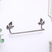 Antique Silver Leaf Detail Textured Towel Rail 62cm