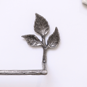 Antique Silver Leaf Detail Textured Towel Rail 62cm