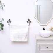 Antique Silver Leaf Detail Textured Towel Rail 62cm