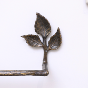 Antique Brass Leaf Detail Textured Towel Rail 62cm