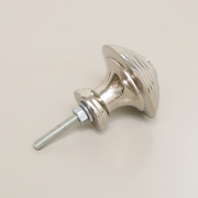 Round Shiny Silver Swirl Detailed Drawer Knob