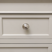 Round Shiny Silver Swirl Detailed Drawer Knob
