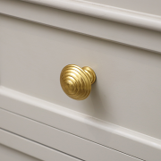 Round Shiny Gold Swirl Detailed Drawer Knob