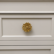 Large Gold Sunflower Drawer Knob