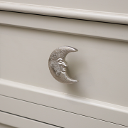 Shiny Silver Moon Drawer Knob