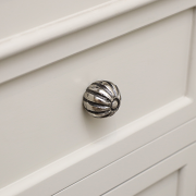 Antique Silver Round Scalloped Drawer Knob