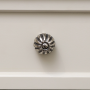 Antique Silver Round Scalloped Drawer Knob