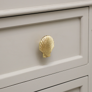Gold Scallop Sea Shell Drawer Knob
