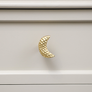 Shiny Gold Hammered Crescent Moon Drawer Knob