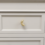 Shiny Gold Hammered Crescent Moon Drawer Knob