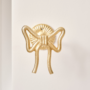 Set of 2 Gold Metal Bow Curtain Tie Backs