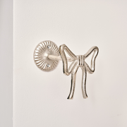 Set of 2 Silver Metal Bow Curtain Tie Backs