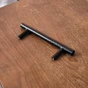 Matte Black Metal Hammered Bar Pull Drawer Handle 16cm