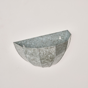Silver Galvanised Scalloped Wall Planter