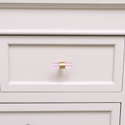 Gold & Pink Acrylic T-Bar Shaped Drawer Handle