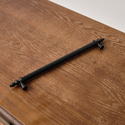 Large Black Ribbed Metal Bar Pull Handle 27cm