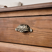 Ornate Brass Patterned Cup Pull Handle