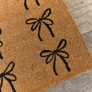 Black Bow Detail PVC Backed Coir Doormat 60cm x 40cm Black Bow Detail PVC Backed Coir Doormat 60cm x 40cm