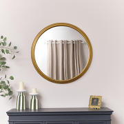 Large Gold Round Stepped Wall Mirror - 80cm x 80cm