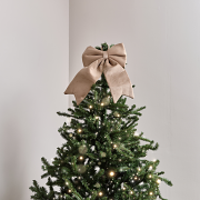 Large Taupe Velvet Christmas Bow - 30cm x 45cm