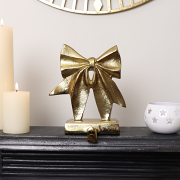 Gold Bow Christmas Stocking Hook