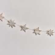 Distressed Wooden Star Garland - 120cm